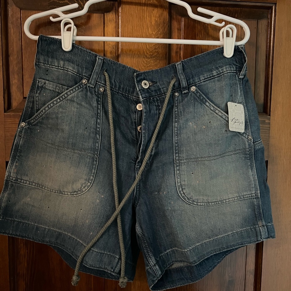 Free People Denim Shorts. Fit is oversized more like a medium.